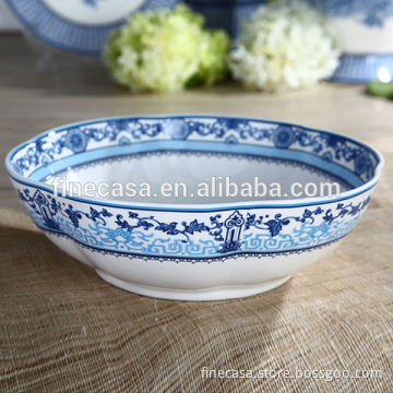 9 Inches Elegant New Bone China Large Salad Bowl of Blue in China